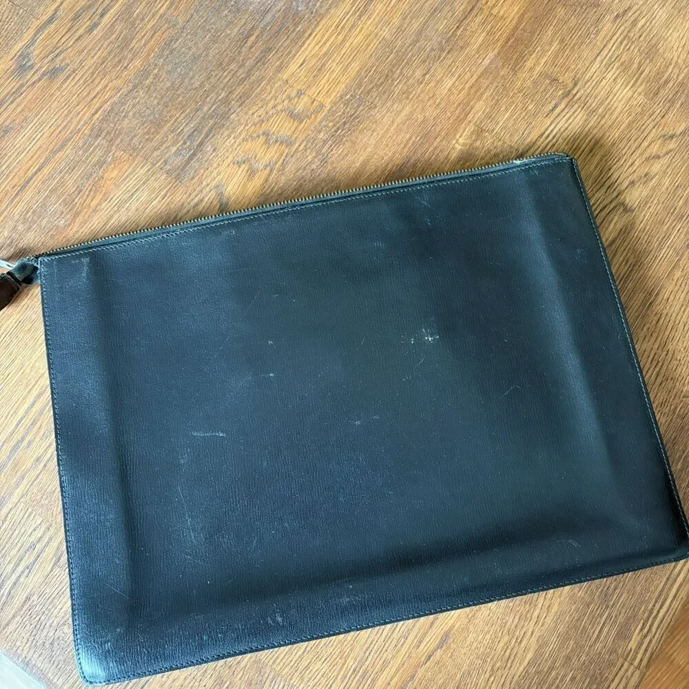 1960s French Leather Document Case – Retractable Handle – Mid-Century Executive